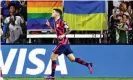  ?? AFP/Getty Images ?? Christian Pulisic celebrates after his hattrick goal. Photograph: Chandan Khanna/