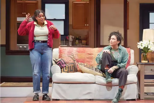  ?? JEREMY DANIEL ?? Samantha Williams (left) and Skyler Volpe in the Goodman Theatre’s production of Britta Johnson’s “Life After.”