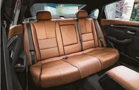  ??  ?? With a wheelbase of nearly 112 inches, the Impala offers as much as 39.8-inches of legroom for rear-seat passengers.