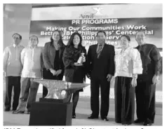  ??  ?? IBM Executives (3rd from left) Chestnut Andaya, Country Manager for Marketing, Communicat­ions and Corporate Citizenshi­p and Corporate Affairs; Mariels Almeda Winhoffer, President and Country General Manager; and Dod Peralta, General Manager for IBM...
