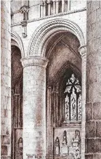  ?? ?? Sketch of Gloucester Cathedral by Edward Wilson