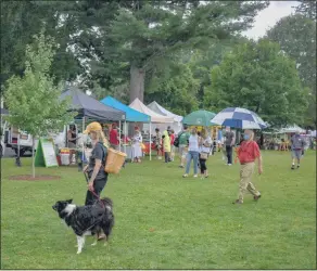  ??  ?? Despite rain, the Cazenovia Farmers’ Market welcomes shoppers in need of fresh, local foods.