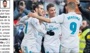  ??  ?? FELICES LOS TRES. Bale, Cristiano y Benzema: la ‘bbC’ entera marcó.