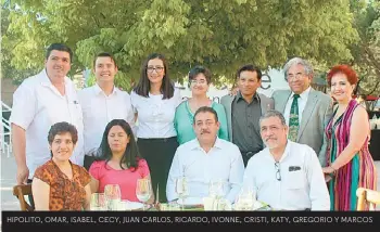  ??  ?? HIPOLITO, OMAR, ISABEL, CECY, JUAN CARLOS, RICARDO, IVONNE, CRISTI, KATY, GREGORIO Y MARCOS