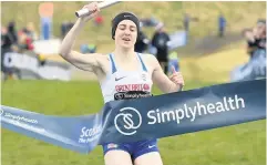  ??  ?? Winner Laura Muir in action earlier this year duing the Great Edinburgh Country four-by-1000 metres relay during Great Edinburgh Run