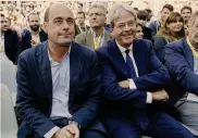  ?? ANSA ?? «Ottimo candidato». L’ex premier Paolo Gentiloni appoggia Nicola Zingaretti