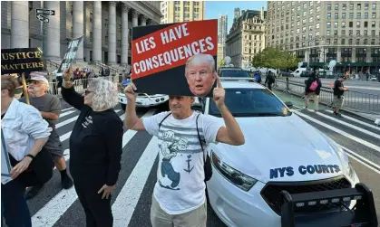  ?? Photograph: Kena Betancur/AFP/Getty Images ?? ‘Last Tuesday a New York trial judge found that Trump had defrauded his lenders and insurers.’