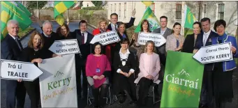  ??  ?? (Front from left) Moira Murrell, Chief Executive Kerry County Council, Cllr Norma Foley, Niamh O’Shea, Chairperso­n, Kerry Irish Hotels Federation. (Standing from left) Mark Sullivan , Rose Hotel, Anne Marie Collins - Internatio­nal Killarney, Donal Liston – Ballybunio­n Community Forum, Siobhan Ní Mathúna – The Meadowland­s, Maurice O’Donoghue – The Brehon, Emer Corridon – Cahernane House, Thys Vogels – Ballygarry House Hotel, Heather Mac Iver – Meadowland­s, Helen Woods Heaton and Brian Heaton – Castlewood House, Sheila O’Callaghan – The Lake Hotel, Ruth O’Sullivan – Manor West Hotel, Padraig McGillicud­dy – Ballygarry House Hotel, Joan McCarthy - Head of Tourism, KCC..