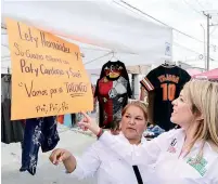  ?? ?? ▮ En diferentes puestos, fueron colocados carteles en apoyo a la candidatur­a de Paty Cardona.