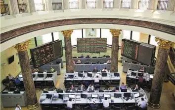  ?? Bloomberg ?? MSCI weighting The Egyptian stock exchange in Cairo. The country’s stocks now have the smallest weighting on MSCI Inc’s emerging-market gauge after those of Malta.