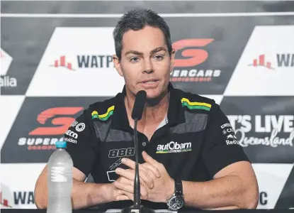  ?? HIS CALL: Craig Lowndes announces his retirement from full- time racing at the Townsville 400. ??