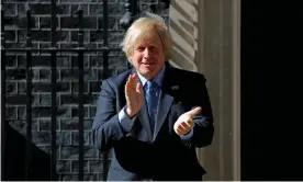  ??  ?? Boris Johnson clapping for the NHS on Sunday to mark its 72nd anniversar­y. The UK’s coronaviru­s death toll is expected to prompt an inquiry into the handling of the pandemic. Photograph: Tolga Akmen/AFP/Getty