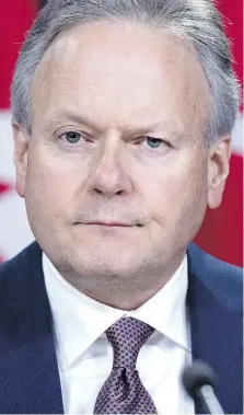  ?? JUSTIN TANG/BLOOMBERG FILES ?? Bank of Canada governor Stephen Poloz will feel less pressure to cut rates to offset the blows of weak oil prices. given the consolidat­ion in the sector since 2014, says Kevin Carmichael.