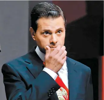  ?? ARACELI LÓPEZ ?? Enrique Peña Nieto durante el mensaje con motivo del sexto Informe de gobierno.