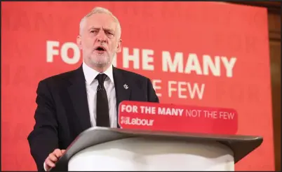  ??  ?? Labour leader Jeremy Corbyn delivers a speech on how a government led by him would tackle terrorism