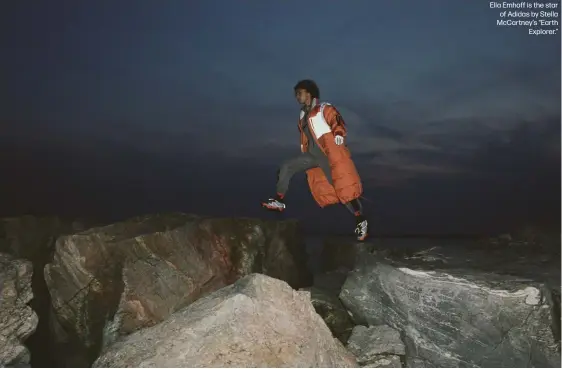  ??  ?? Ella Emhoff is the star of Adidas by Stella McCartney's “Earth
Explorer.”