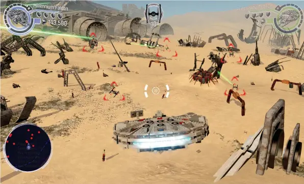  ??  ?? Filled with collectibl­es, the five Free-Play hubs span the likes of Jakku and Takodana.