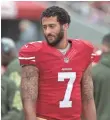  ?? KYLE TERADA, USA TODAY SPORTS ?? Colin Kaepernick’s stance has sparked a national debate.