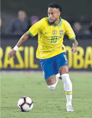  ?? //AFP ?? Neymar solo llegó a jugar 30 minutos en el encuentro ante la selección de Perú