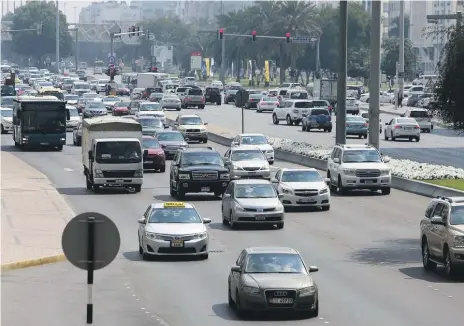  ?? Pawan Singh / The National ?? The tolls are intended to ease traffic flows by redirectin­g some vehicles to toll roads to allow for faster travel