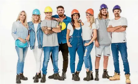  ?? MEDIAWORKS ?? Meet this year’s Blockies - identical twins Julia and Ali from Auckland in the blue hats; brothers-in-law Andy and Nate from Hamilton in the yellow hats; friends and flatmates, Stace and Yanita from Palmerston North in the red hats; and brothers Ling...