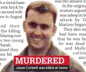  ?? ?? MURDERED
Jason Corbett was killed at home