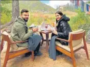  ?? TWITTER ?? ■
India skipper Virat Kohli (left) pictured with his wife, Bollywood star Anushka Sharma, during the couple’s visit to Bhutan.