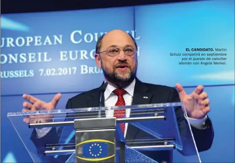  ??  ?? EL CANDIDATO. Martin Schulz competirá en septiembre por el puesto de canciller alemán con Angela Merkel.