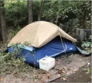  ?? PHOTO COURTESY MARK BOORSE ?? A tent is set up in the Pottstown area.