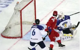  ?? FOTO: AFP / LEHTIKUVA / OLGA MALTSEVA ?? Ryssland satte fem puckar i Finlands mål.