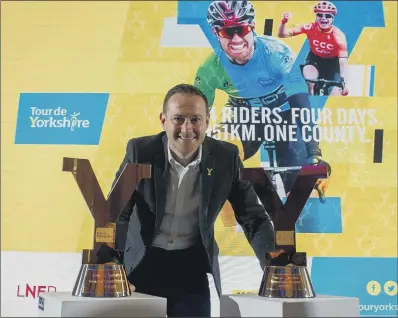  ??  ?? PIVOTAL MOMENT: James Mason, chief executive of Welcome to Yorkshire, at the unveiling of the Tour de Yorkshire routes.
PICTURE: TONY JOHNSON.