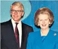  ??  ?? Sir John Major was Lady Thatcher’s chosen successor when she left Downing Street