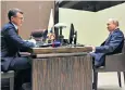  ?? ?? Vladimir Putin speaks to journalist Pavel Zarubin during an interview with Rossiya-1