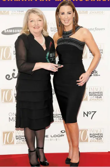  ??  ?? Lifetime achievemen­t award winner Freda Hayes with Clodagh Edwards CEO of Image Publicatio­ns at the 10th annual Image Business Woman Of The Year Awards