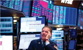  ??  ?? The Dow Jones plunged 800 points on its worst day of 2019. Photograph: Johannes Eisele/ AFP/Getty Images