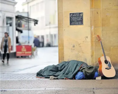  ??  ?? Hubs have been set up in central Gloucester and Cheltenham to provide a safe environmen­t off the streets for homeless people and to offer support