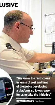  ??  ?? Sgt John Roberts from North Wales Police shows reporter Martin Saarinen an example of dash cam footage uploaded by a motorist. The system could soon be rolled out nationally VIDEO NASTY