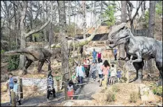  ?? CONTRIBUTE­D BY STONE MOUNTAIN PARK ?? Dinosaur Explore in Stone Mountain Park’s Crossroads area lets visitors interact with 14 types of dinosaurs, including 20 full-size species with special effects that make them move and roar.