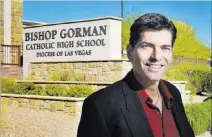  ?? BILL HUGHES/ LAS VEGAS REVIEW-JOURNAL ?? Joe Barbara, who plays Gyp DeCarlo in “Jersey Boys,” and also teaches broadcast media and television and film production at Bishop Gorman High School, is shown Oct. 23, 2015, at the school. Barbara recorded his audition tape for the Broadway musical...