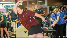  ??  ?? Governor Mifflin High School grad Lauren Stamm was named to the all-tournament team at the Saint Francis Terriers Knockdown while bowling for Kutztown University.