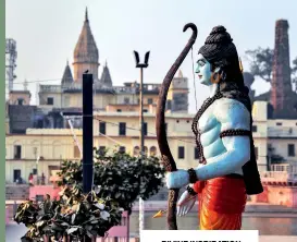 ?? REUTERS ?? DIVINE INSPIRATIO­N A statue of lord Rama in Ayodhya