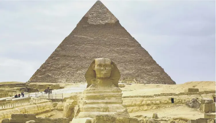  ??  ?? Fragments of cedar wood, recovered from inside the pyramid at Giza, that were discovered in a cigar tin at the University of Aberdeen by curatorial assistant Abeer Eladany