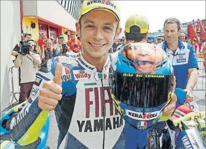  ?? FOTO: MOTOGP.COM ?? Valentino Rossi no gana en Mugello desde el 1 de junio de 2008. Fue el GP de su celebrado casco de su cara en San Donato