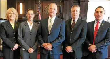  ?? SUBMITTED PHOTO ?? Chester County Sheriff Carolyn “Bunny” Welsh, from left, is joined by Deputy Marian “My” Inderelst, Deputy Keith Neiswender, Deputy Howard “Larry” Sipple, and Chief Deputy Jason Suydam.