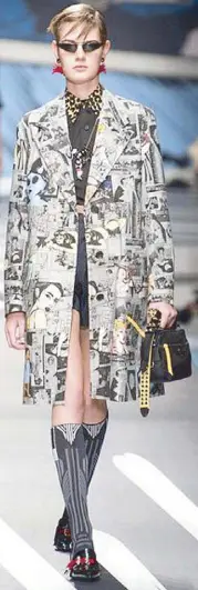  ??  ?? Print's not dead: Art-print ensemble from Prada