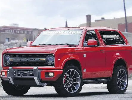  ?? BRONCO6G.COM ?? A concept rendering of a new 2020 Ford Bronco, which has sparked a lot of interest due to the iconic vehicle’s perseveran­ce over the years. No one’s sure of its exact specs yet.