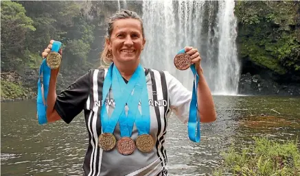  ?? BAYLEY MOOR/FAIRFAX NZ ?? Multiple World Masters Games medalist Corinne Smith at the Rainbow Falls track near Kerikeri.
