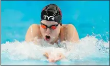  ??  ?? Lilly King participat­es in the women’s 100 breaststro­ke during wave 2 of the U.S. Olympic Swim Trials, on June 15, in Omaha, Nebraska. (AP)