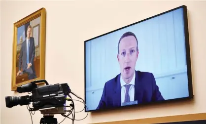  ??  ?? Mark Zuckerberg testifies before lawmakers on 29 July. Photograph: REX/Shuttersto­ck
