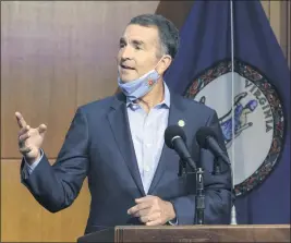  ?? BOB BROWN — RICHMOND TIMES-DISPATCH ?? On Sept. 1, Virginia Gov. Ralph Northam answers a reporter’s question during a news briefing in Richmond, Va.